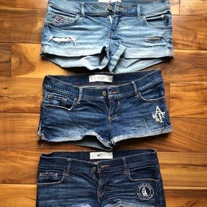Hollister, A&F, & Gilly Hicks shorts Size5,4, &2.